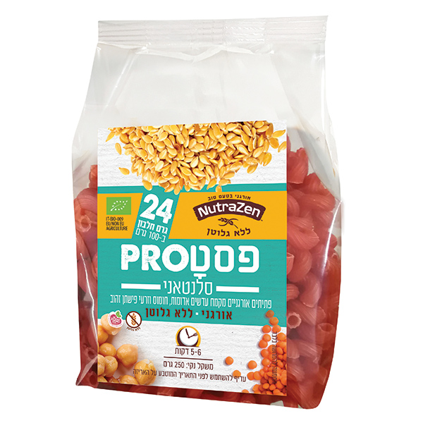 פסטה PRO- עדשים אדומות ופשתן אורגני