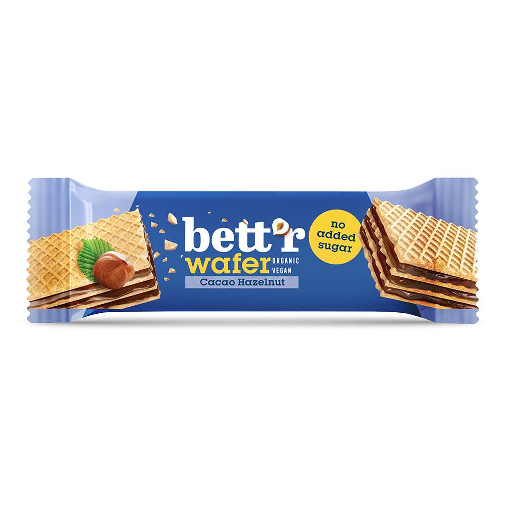 וופל אורגני במילוי קרם קקאו ואגוזי לוז