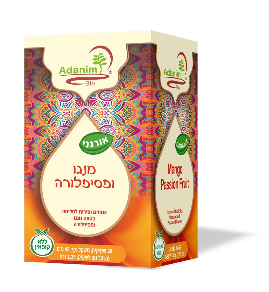 תה מנגו ופסיפלורה אורגני